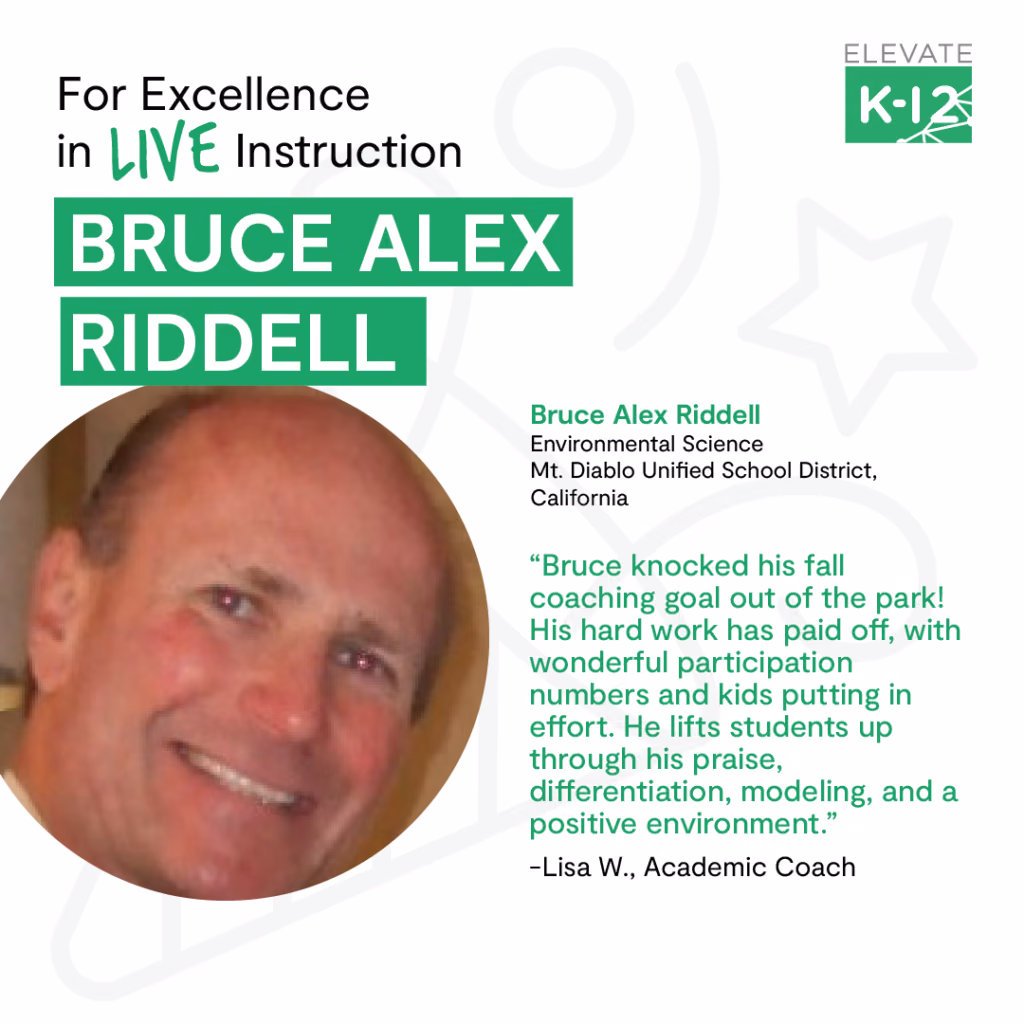 January Teacher of the Month- Bruce Alex Riddell