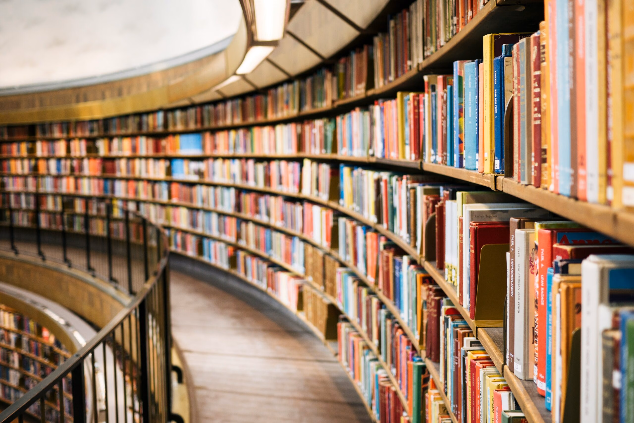 A library with rows of books